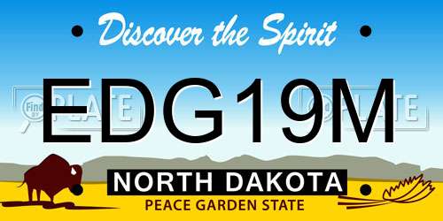 EDG19M North Dakota License Plate