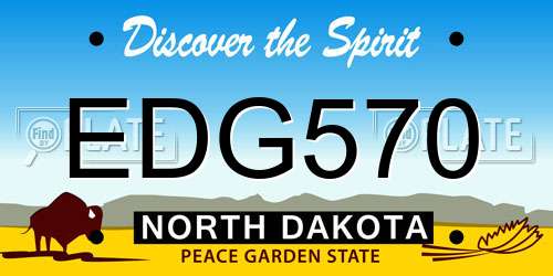 EDG570 North Dakota License Plate