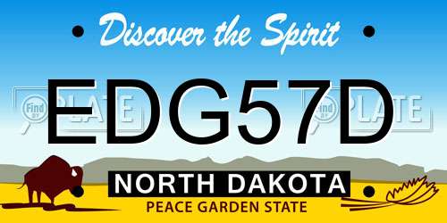 EDG57D North Dakota License Plate