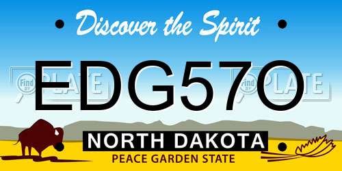 EDG57O North Dakota License Plate