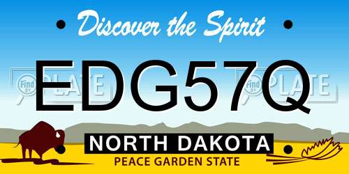 EDG57Q North Dakota License Plate