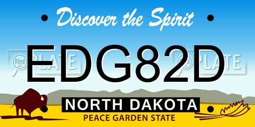EDG82D North Dakota License Plate