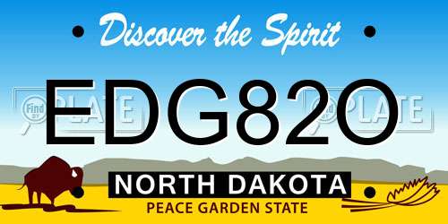 EDG82O North Dakota License Plate