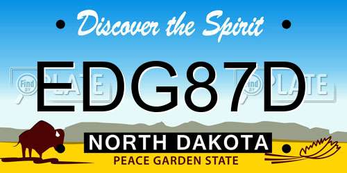 EDG87D North Dakota License Plate