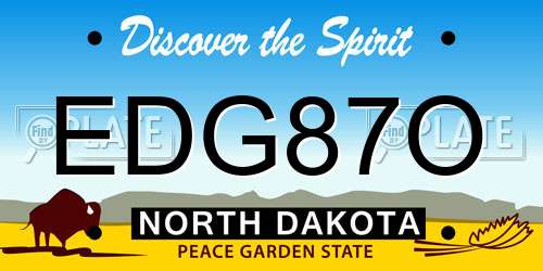 EDG87O North Dakota License Plate
