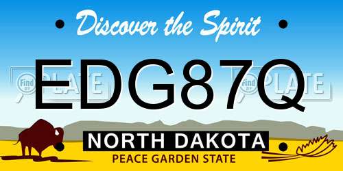 EDG87Q North Dakota License Plate