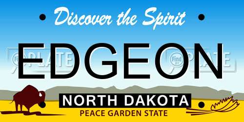 EDGEON North Dakota License Plate