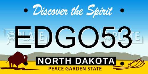 EDGO53 North Dakota License Plate