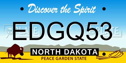 EDGQ53 North Dakota License Plate