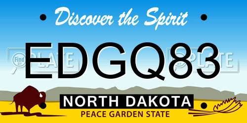 EDGQ83 North Dakota License Plate