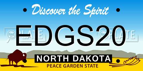 EDGS20 North Dakota License Plate