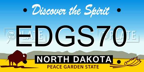EDGS70 North Dakota License Plate