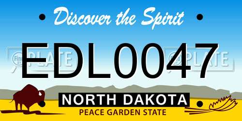EDL0047 North Dakota License Plate