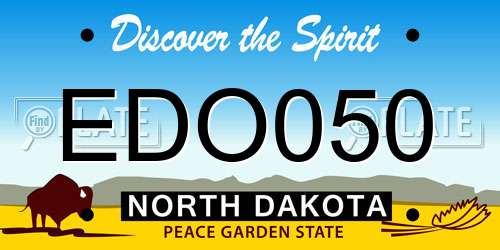 EDO050 North Dakota License Plate