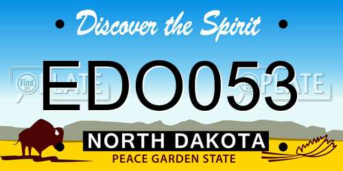 EDO053 North Dakota License Plate