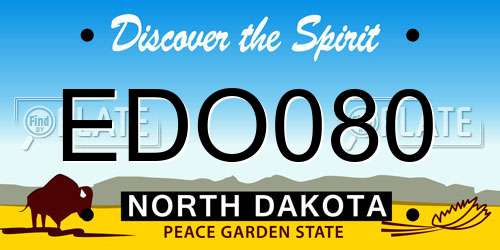 EDO080 North Dakota License Plate