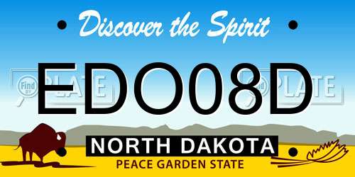 EDO08D North Dakota License Plate