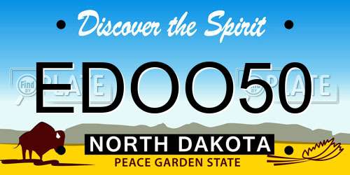 EDOO50 North Dakota License Plate