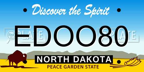 EDOO80 North Dakota License Plate