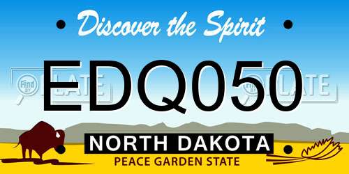 EDQ050 North Dakota License Plate