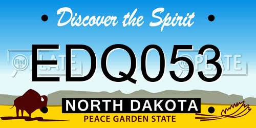 EDQ053 North Dakota License Plate