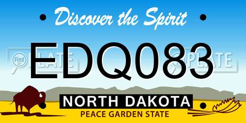 EDQ083 North Dakota License Plate