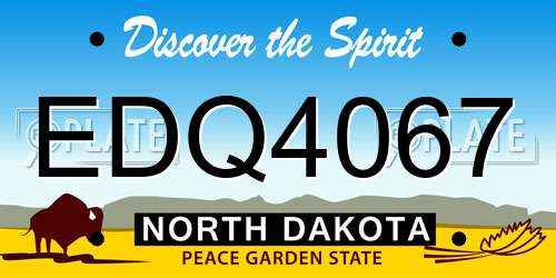 EDQ4067 North Dakota License Plate