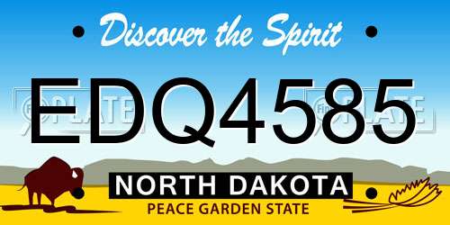 EDQ4585 North Dakota License Plate