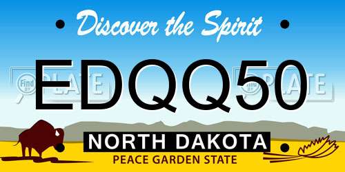 EDQQ50 North Dakota License Plate
