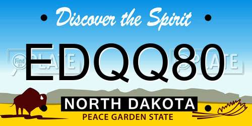 EDQQ80 North Dakota License Plate