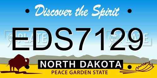 EDS7129 North Dakota License Plate