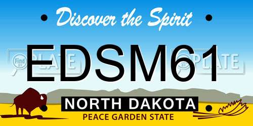 EDSM61 North Dakota License Plate