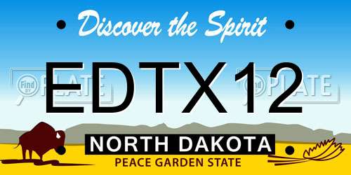 EDTX12 North Dakota License Plate