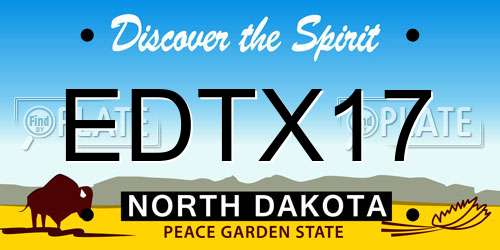 EDTX17 North Dakota License Plate