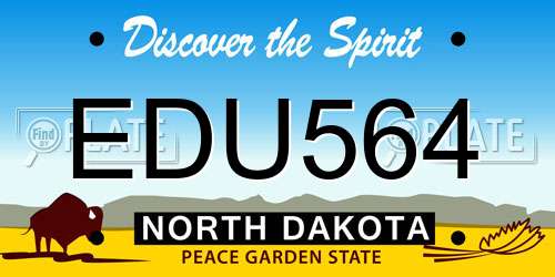 EDU564 North Dakota License Plate