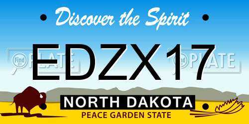 EDZX17 North Dakota License Plate