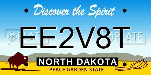 EE2V8T North Dakota License Plate