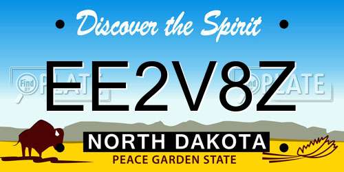 EE2V8Z North Dakota License Plate