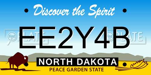 EE2Y4B North Dakota License Plate