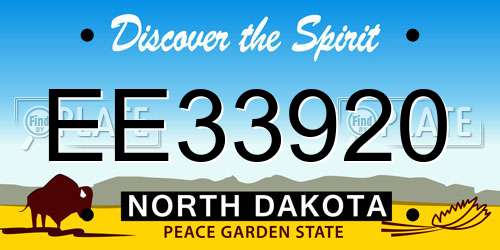 EE33920 North Dakota License Plate