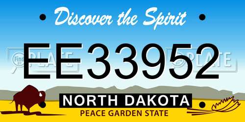 EE33952 North Dakota License Plate