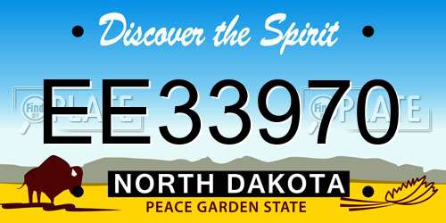 EE33970 North Dakota License Plate