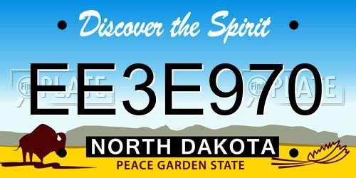 EE3E970 North Dakota License Plate