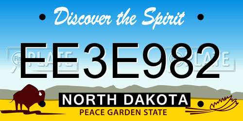 EE3E982 North Dakota License Plate
