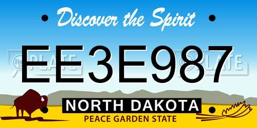EE3E987 North Dakota License Plate