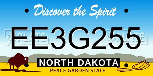 EE3G255 North Dakota License Plate