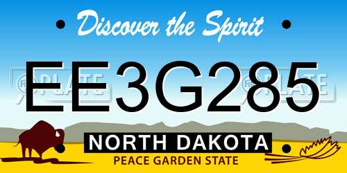 EE3G285 North Dakota License Plate
