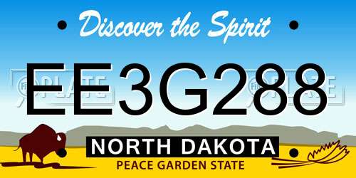 EE3G288 North Dakota License Plate