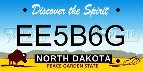 EE5B6G North Dakota License Plate