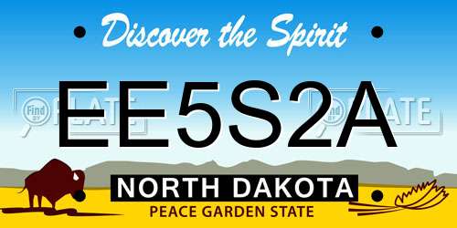 EE5S2A North Dakota License Plate
